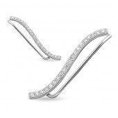 Cercei ear cuffs argint si pietre DiAmanti Z1483E-DIA